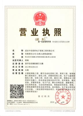武漢中谷高科電子系統(tǒng)工程 專業(yè)技術(shù)服務與軟件開發(fā)資質(zhì)